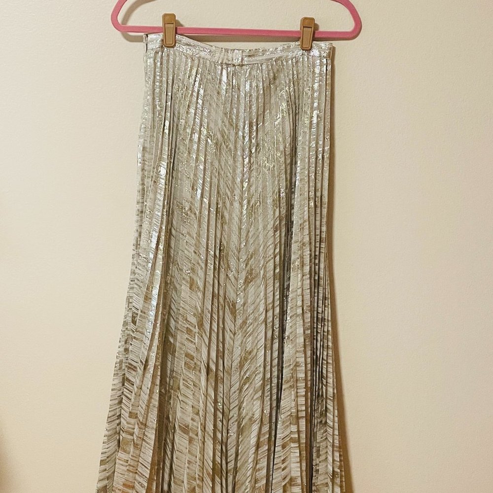 Anthropologie Floor-Length Champagne Gold Skirt (Never Worn!)
